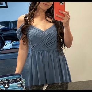 Revelry Lily Chiffon Dress: Dusty Blue